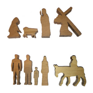 Ilustrační figurky z dřevěné překližky.